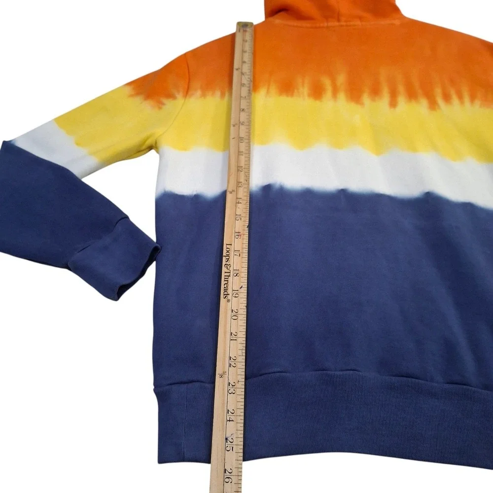 Polo Ralph Lauren Mens Classic Fit Tie Dye Hoodie Orange Yellow Navy Blue Small